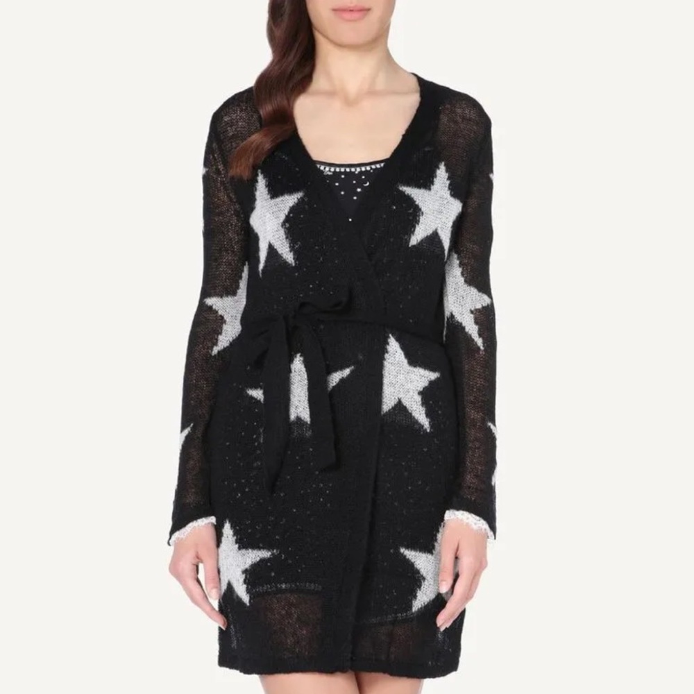 Intimissimi knit cardigan black with white stars